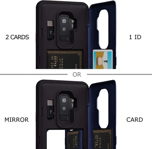 TORU CX PRO Case for Galaxy S9 Plus, with Card Holder | Slim Protective Shockproof Cover with Hidden Credit Cards Wallet Flip Slot Compartment Kic...