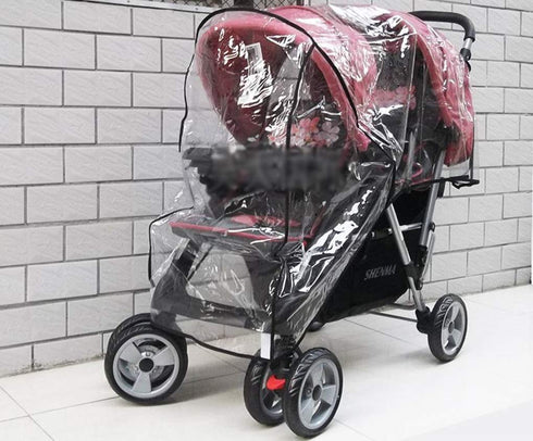 Universal Stroller Raincovers for Twins Baby Stroller Pushchair Waterproof Buggy Pram Raincoat Wind Dust Rain Covers PVC Double Carrycots Weather ...