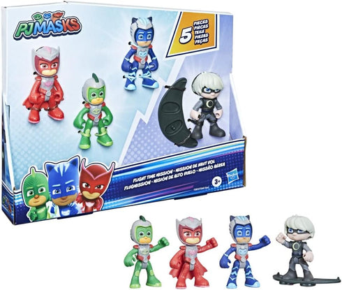 PJ Masks Flight Time Mission Action Figure Set, Preschool Toy for Kids Ages 3 and Up, includes 4 Action Figures and 1 Accessory...