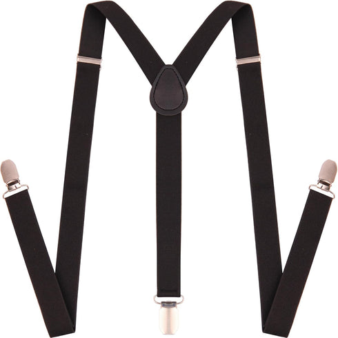 Suspenders for Men and Women Adjustable Elastic 1 inch Wide Leather Heavy Pants Strong Metal Clips Suspender Costume...