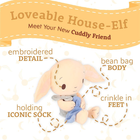 KIDS PREFERRED Harry Potter Dobby Plush Weighted Stuffed Animal The Lovable House Elf Holding His Iconic Sock for Babies, Toddlers, and Kids 15 in...
