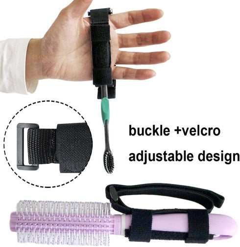 Adaptive Utensil Holder Arthritis Eating Aids Universal Cuff Fork Spoon Fixer Strap Hand Grip Assistive Holder for Parkinson Stroke Arthritis Trem...