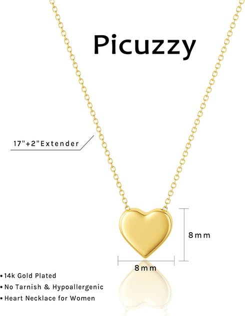 Heart Necklaces for Women, Dainty 14k Gold Necklace Silver Heart Necklace Simple Choker Necklaces for Women Trendy Jewelry Cute Gifts...