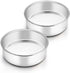 TeamFar 6 Inch Cake Pan, 2 Pcs Round Tier Cake Pan Set Stainless Steel for Baking Steaming Serving, Fit in Oven Pot Air Fryer, Healthy & Heavy Dut...