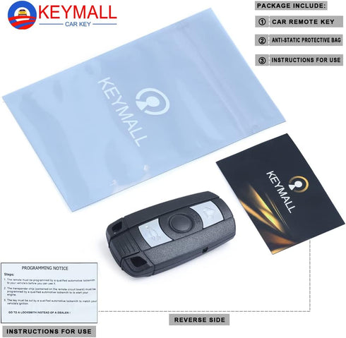keyless Entry Remote car Key fob 3 Button Replacement PCF7952 Chip for BMW CAS3 3/5 Series X5 X6 with Comfort Access 315MHz KR55WK49127...