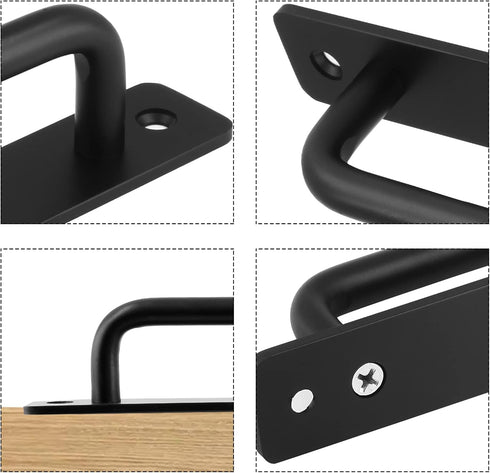 2 Pack Barn Door Pulls 5 inch Garage Handles Long Base Handle Pull for Shed, Gate with Mounting Screws(128mm,2 Pack)...