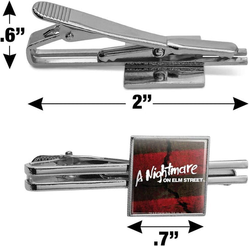 A Nightmare on Elm Street Logo Square Tie Bar Clip Clasp Tack- Silver or Gold...