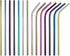 Gugrida Metal Straws Stainless Steel Straws 8.5" Drinking Straws Reusable 4 Set - Ultra Long Muti Color-Cleaning Brush for 20/30 Oz for Trail Tumb...