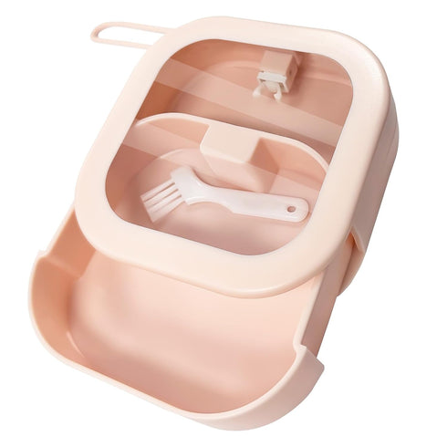 Push Type Denture Box, False Teeth Storage Case, Cleaning Mouth Guard Retainer Container for Home Travel (1Pack, Pink)...