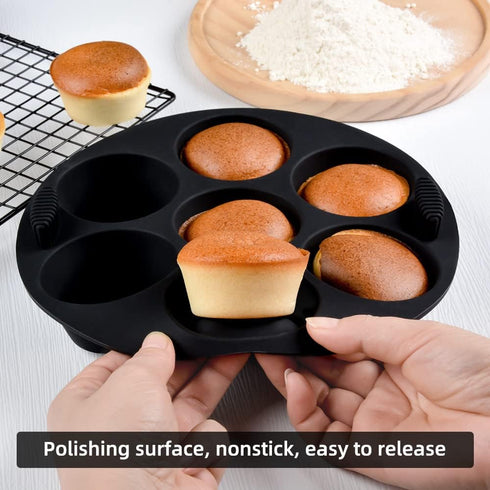 Silicone Muffin Pan for Air Fryer,Oven,Instant Pot 8.4inch Reusable BPA Free Silicone Baking Molds 1-Pack...
