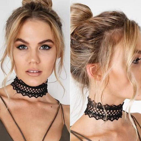 Zoestar Lace Choker Necklaces Vintage Black Elastic Stretch Necklace Chain Accessories for Women...