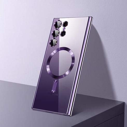 for Samsung Galaxy S22 Ultra Case, Covers for s22u .Magnetic Metallic Glossy Slim Clear Luxury Soft Shockproof funda capa para for Galaxy S22 Ultr...