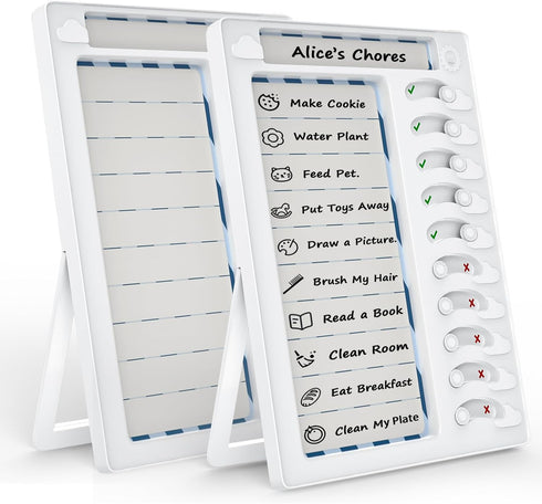 Chore Chart for Kids Sliding Routine Chart ADHD Tools for Kids to Do List Checklist Routine Planning Board for Fridge with Magnetic Marker and Des...