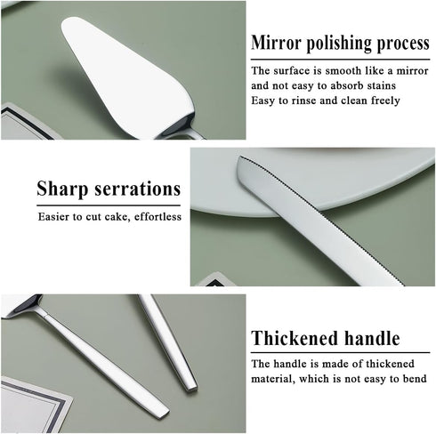 Wedding Cake Knife and Server Set, Cake Cutte Pie Server for Everyday, Wedding and Birthdays, Dishwasher Safe...