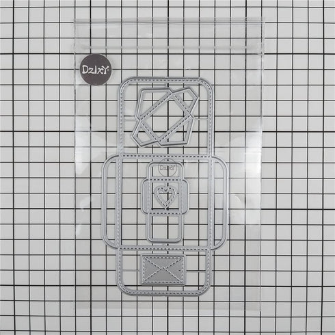 1Pc Silver Simple Heart Box Frame Metal Cutting Dies for Card Making Kit Embossing Paper Die Cuts Sets Scrapbooking Machine Stencils Storage Pocke...