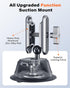 Suction Cup Mount for Gopro iPhone, Anti-Shake Metal Arm Car Camera Mount with 1/4 Thread & Phone Holder, Car Boat Windshield Window VLOG/Video Ho...