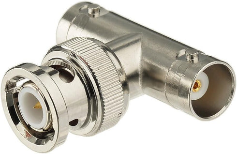 Eightwood BNC Tee Adapter 2-Pack, BNC Male to Dual Female Connector 3 Way Video Splitter for CCTV Security Cameras...