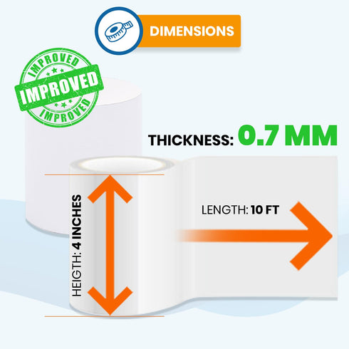 4" by 10Ft Patch & Seal Repair Waterproof Tape for Leaks (White, Pack of 1)| Heavy Duty Rubberized Sealing Tape to Fix Sudden Water Pipe Leakages,...