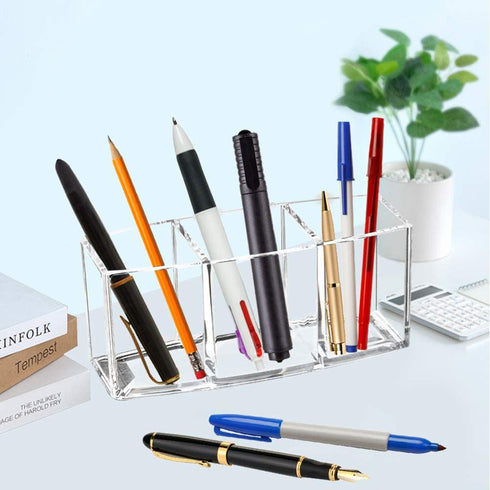 Clear Makeup Brush Organizer, Acrylic Cosmetics Brushes Storage Holders, Cute Pen and Pencil Holder for Desk...