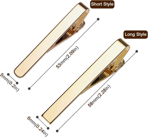 Classic Style Men's Tie Clips, Viaky Neck Ties Necktie Bar Pinch Clip with Gold Silver Black 3 Tone, Best Gifts for Your Father, Lover and Friends...