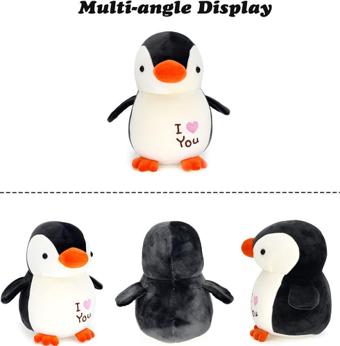 HWD 8.7" Soft Stuffed Penguin Dolls, Stuffed Animals Toys, Gifts for Kids Toddlers Birthday Christmas Day Valentine's Day (Black)...