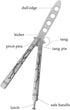 Practice Butterfly Knife, Stainless Steel Balisong Trainer Unsharpened Blade with Spring Latch, Smooth Action Butterfly Knife Trainer...