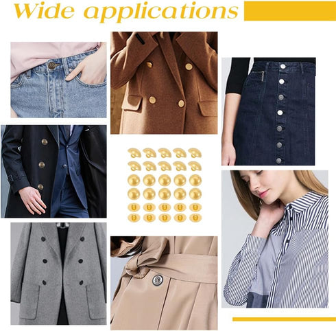 UNICRAFTALE 100Pcs 18mm Diameter 1-Hole Plating Acrylic Dome Shank Buttons Golden Half Round Sewing Buttons for Men Women DIY Shirt Woolen Coats S...
