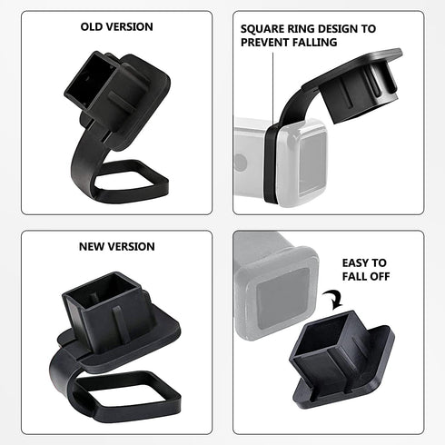 Trailer Hitch Cover Plug Cap Insert Fits 2" Receivers Black Receiver Tube Hitch Plug for RV SUV and Cars by Cenipar...