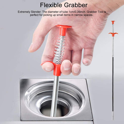 EKDJKK Plumbing Grabber, Sink Grabber, Flexible Grabber Claw Pick Up Reacher Tool with 4 Claws, Bendable Hose Pickup Reaching Tool for Litter Pick...