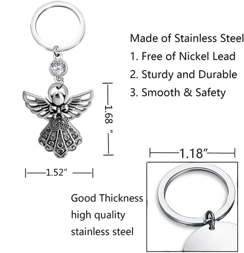 FUSTMW Angel Keychain Guardian Angel Gifts Faith Gifts Prayer gifts Blessing Gifts Guardian Angel Charm Key Chain Gifts...