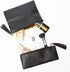 Makeup Bag for Purse,Set of 2 Leather Zipper Makeup Pouch with Makeup Brush Bag Cute Makeup Bags for Women Travel (Black)...