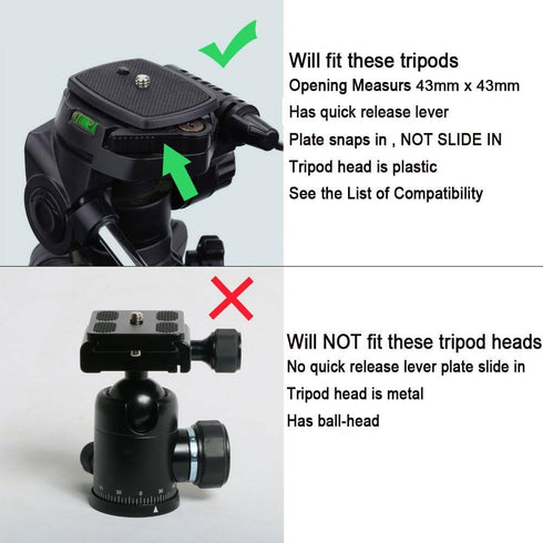 Tripod Quick Release Plate Camera Mount Adapter Replacement for CX-444 CX-888 CX-460 CX-460mini CX-470 CX-570 CX-690 DF-50 VCT-D580RM VCT-D680RM V...