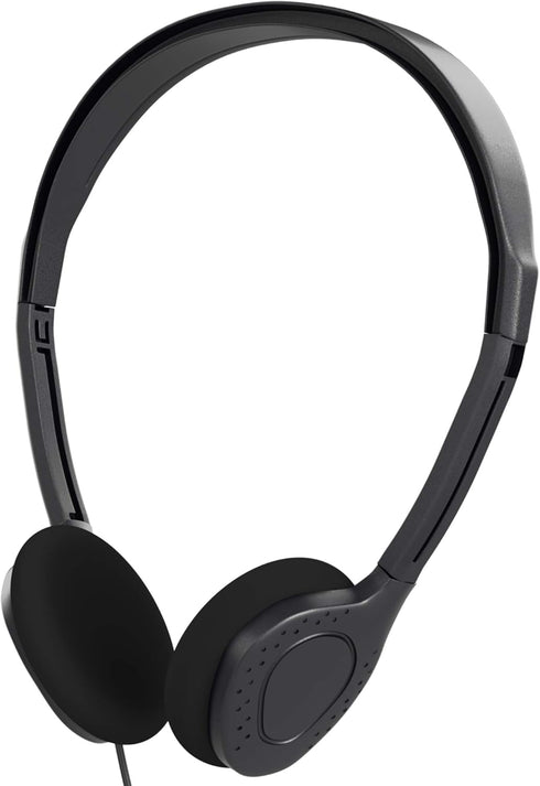 Bulk Over The Head Inexpensive Disposable Headphones Wholesale Lot Kids Individually Bagged for Schools, Libraries, Hospitals (1 Pack, Black)...