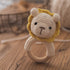 Youuys Wooden Baby Rattle Toys, Easter Rattle for Baby Crochet Lion Rattle Toy Natural Wood, Shaker Rattle for Hand Grips, Boy Girl First Rattle G...