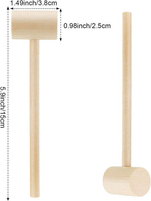 18 Pieces Mini Wooden Crab Lobster Mallets Seafood Shellfish Crab Hammer Solid Hardwood Hammer for Breakable Chocolate Heart, Cracking Seafood Too...