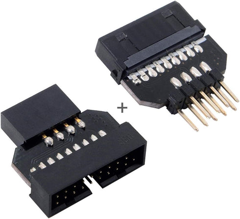 chenyang 2 Pack USB 2.0 Front Panel Header 9/10Pin Male/Female to 19/20Pin Male/Female Mainboard Header Gender Changer Connector Adapter...
