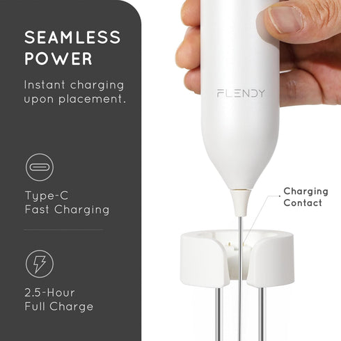 Rechargeable Milk Frother Handheld, Coffee Frother Handheld with USB-C Charging Stand, Electric Drink Mixer Handheld, Mini Electric Whisk Frother ...
