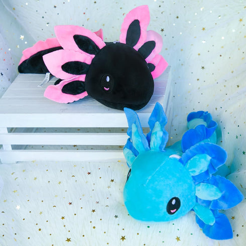 Axolotl Plush Toy,14" Axolotl Stuffed Animal,Salamander Axolotl Plush Doll Gifts for Boys Girls Birthday Christmas, New Year (Blue+Black)...