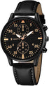 Men Watches Casual Business Chronograph Wristwatch Leather Strap Analog Quartz Watches for Men...