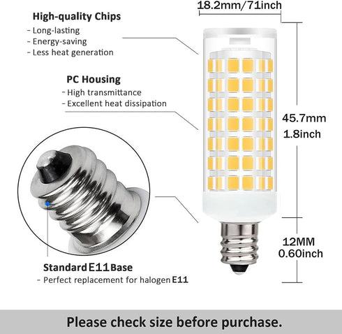 JD E11 LED Bulbs T4 Mini Candelabra Base T3 E11 Halogen Bulb Replaces - Energy Saving Led Bulbs,Non Dimmable- for a bathroom vanity fixture Chande...