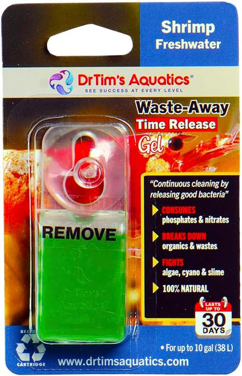DrTim’s Aquatics Freshwater Waste-Away Time Release Leave-in Gel–Natural Cleaner for Shrimp Aquariums - Solution for Dissolving & Cleaning Organic...