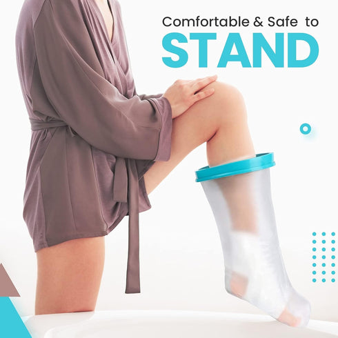100% Waterproof Adult Cast Covers for Shower Leg, Resuable 28" Long,Easy to wear, Cast shower cover leg,foot bag for showering, post surgery water...