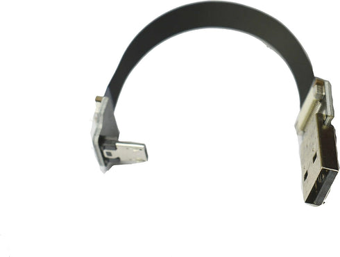 Short Micro USB Flat Slim Thin Ribbon FPC Cable Micro USB 90 Degree Angle to Standard USB A for sync and Charging...