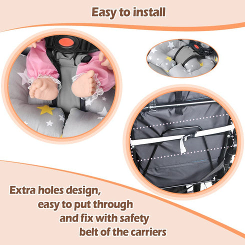 Infant Car Seat Insert, Newborn Car Seat Insert,KAKIBLIN Baby Stroller Liner Baby Car Seat Head Support,Toddler Car Seat Cushion Carseat Neck Supp...