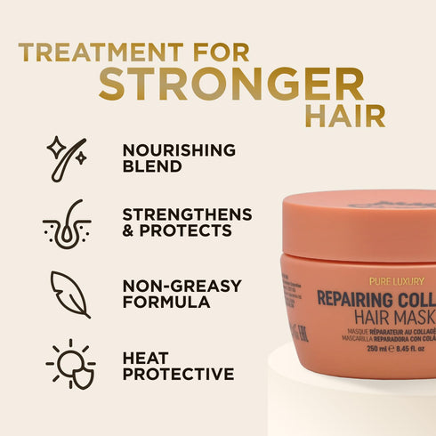 RICH Pure Luxury Repairing Collagen Hair Mask for Dry & Damaged Hair - Deep Conditioning & Moisturizing Hair Repair Treatment - Hair Proteins, Col...