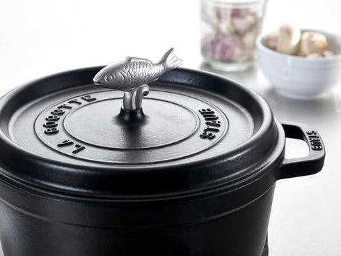 STAUB Fish Lid Knob, Cast Iron...