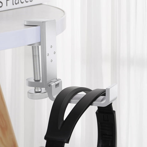 all aluminum foldable headphone holder for desk, headphone hook for desk,backpack hook for desk,space save universal headphone stand for gaming PC...