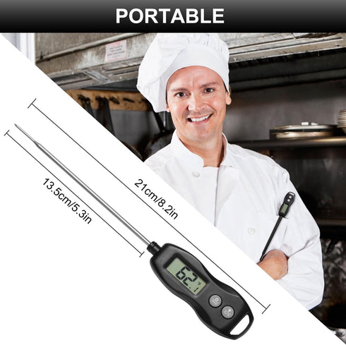 Digital Meat Thermometer Backlight,Waterproof Instant Read Food Thermometer for Cooking Grilling BBQ Baking Liquids Beef Turkey (Black)...
