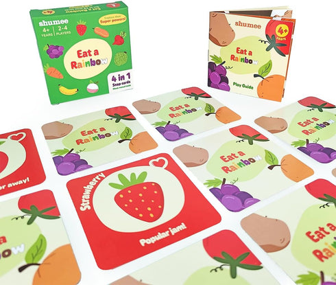 Shumee Food Card Game - Eat a Rainbow -Fun,Strategy, Memory Food Game |28 Colorful Cards Fruits & Veggies, A Manual | Kids Gifts|Age- 4 to 6|Trave...