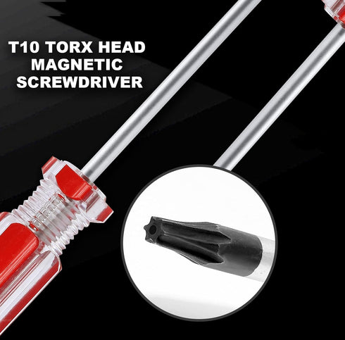 Luomorgo 1 Pc T10 Torx Screwdriver, T10 x 75mm Magnetic Tip Screwdriver with Insulated PVC Handle, Security Torx Screwdriver for Repairing Device,...
